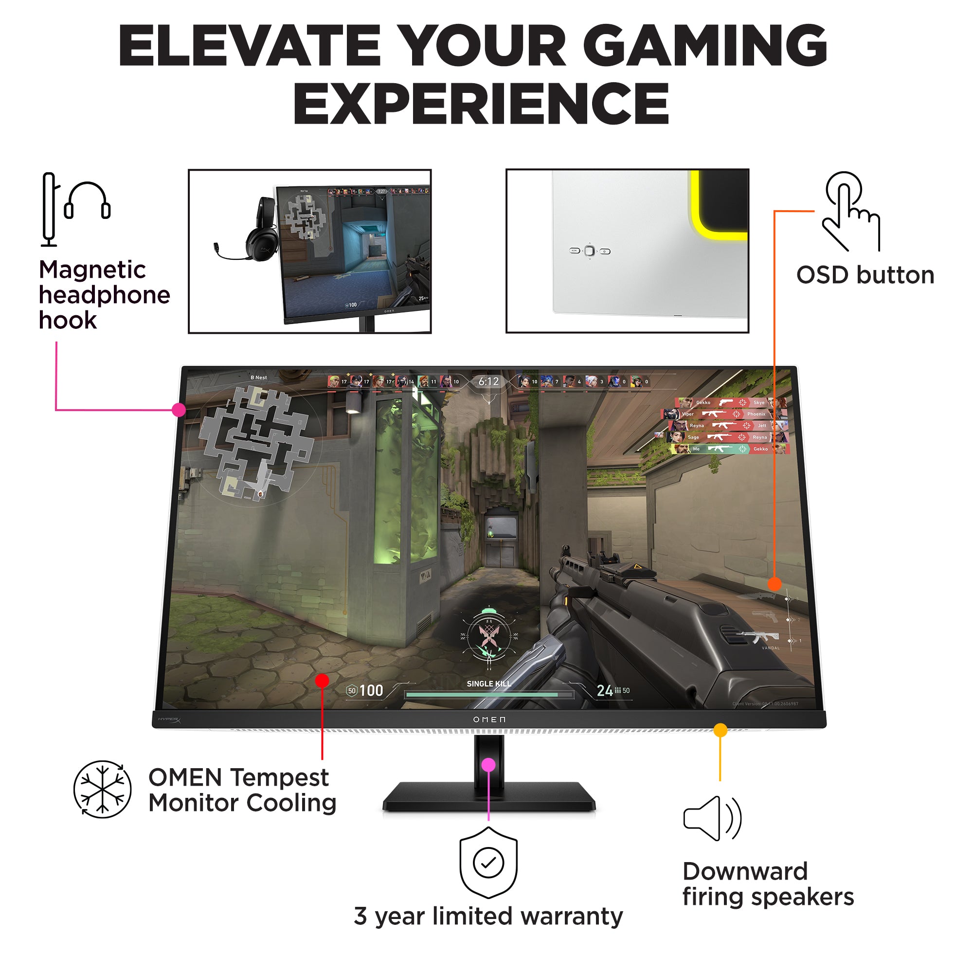 OMEN Transcend 31.5 inch UHD 240Hz OLED Gaming Monitor  - OMEN Transcend 32