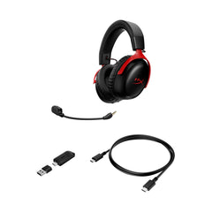 HyperX Cloud III S Wireless - Gaming Headset (Black-Red) - 08