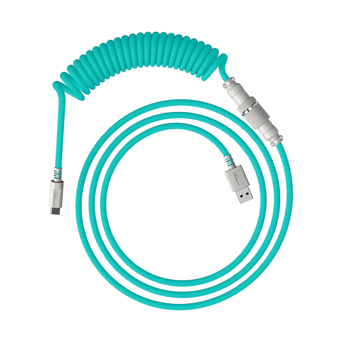 HyperX USB-C Coiled Cable Light Green-White - 01