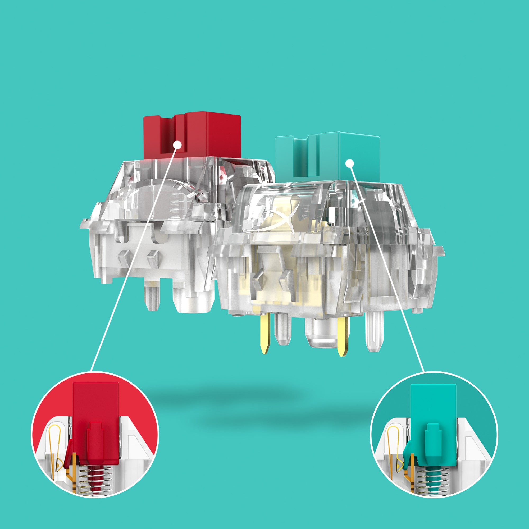Stems half-wall en POM pour une meilleure stabilité des touches
