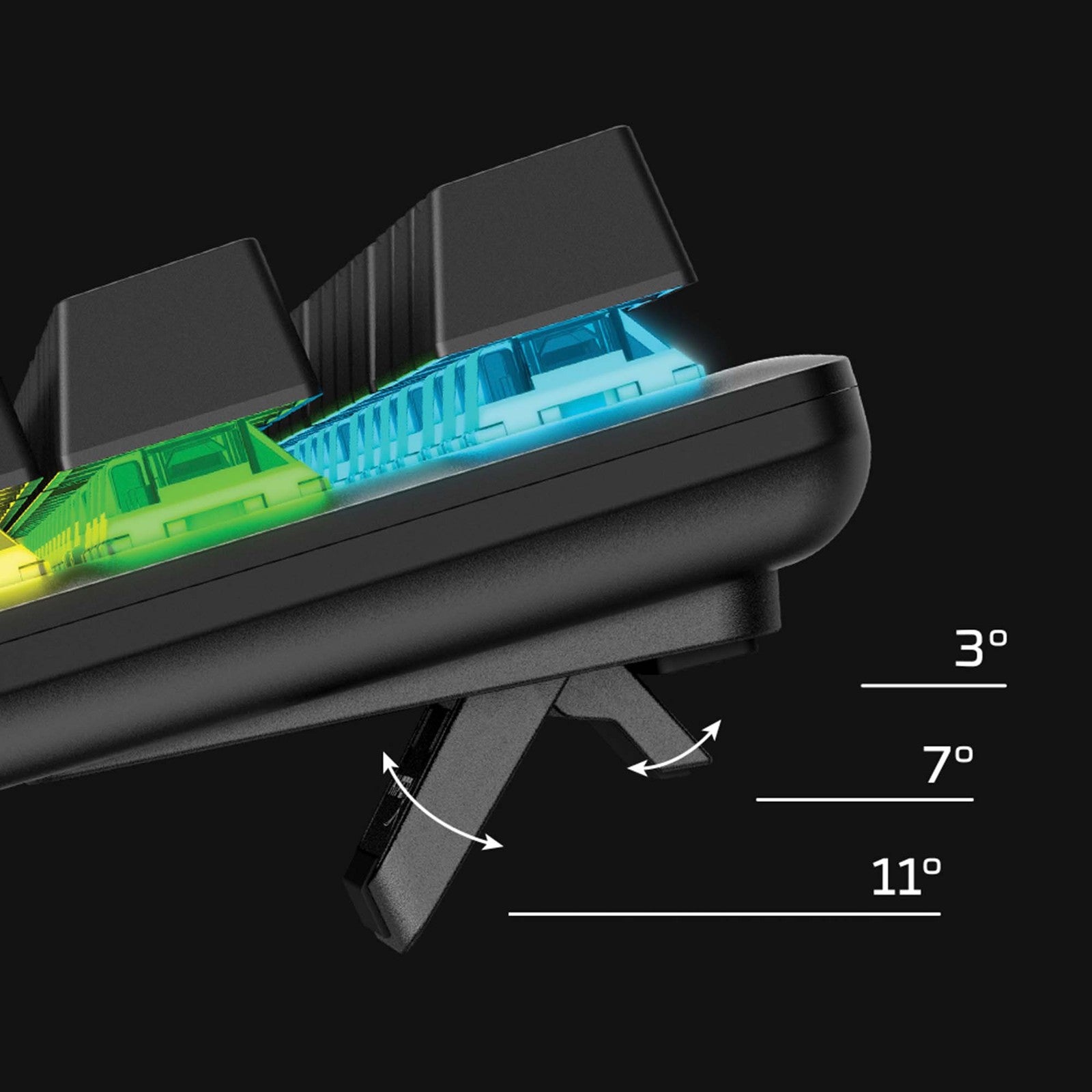 Clavier à trois angles d'inclinaison