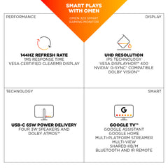 OMEN by HP 31.5 inch UHD 144Hz Smart Gaming Monitor  - OMEN 32x - 10