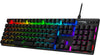 Front left angle view of the HyperX Alloy Origins Gaming Keyboard featuring RGB Lighting