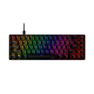 HyperX Alloy Origins 65 mechanical gaming keyboard displaying RGB lighting