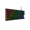 HyperX Alloy Origins Core gaming keyboard  facing angled left displaying RGB lighting effects