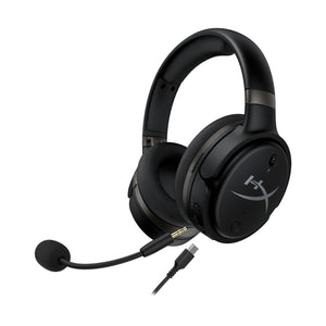 HyperX Cloud Orbit S gaming headset displaying the front left hand side featuring the detached noise cancelling microphone and headset cable
