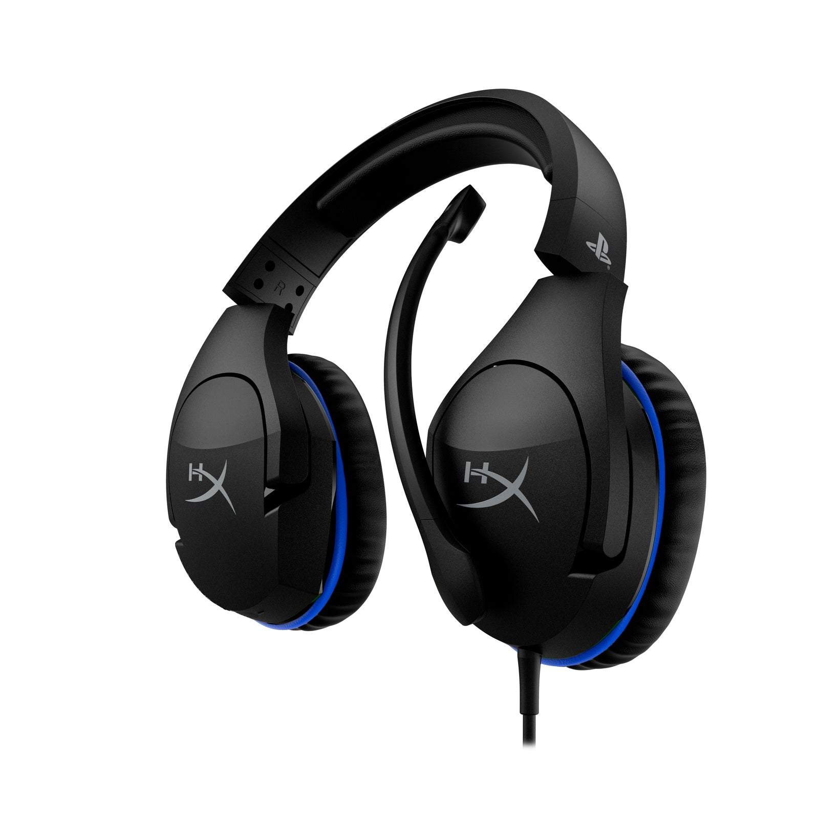HyperX Cloud Stinger Gaming Headset for PS4/PS5 Front View, right angle view with the earcups rotated