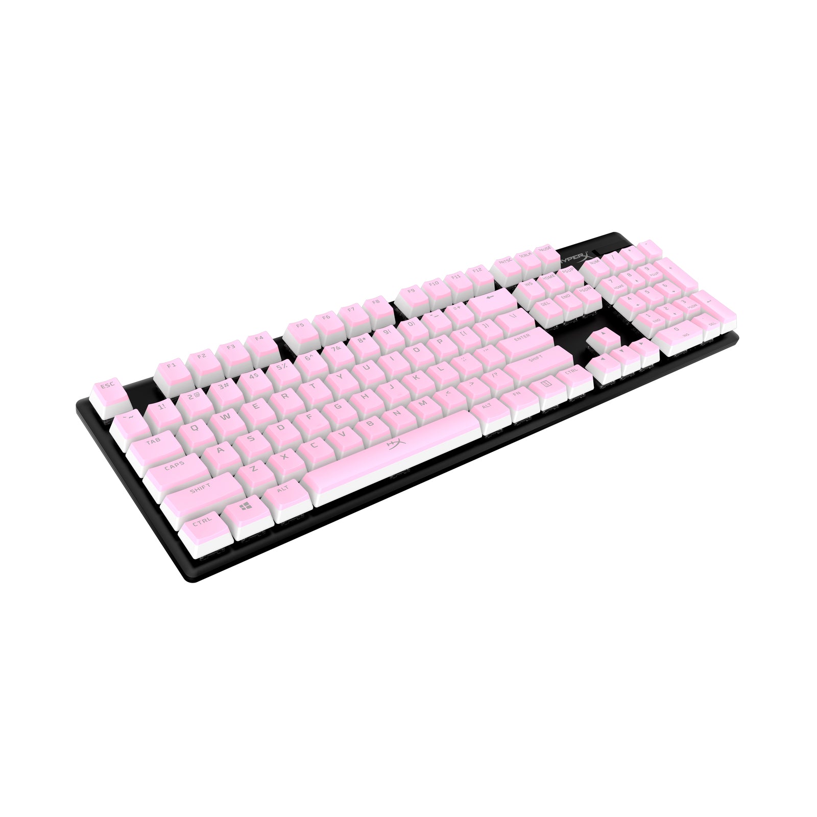 HyperX Pudding Keycaps PBT Pink on unlit keyboard
