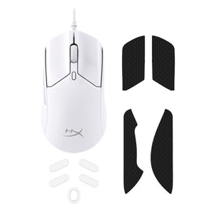 Closeup of HyperX Pulsefire Haste 2 White Gaming Mouse Grips